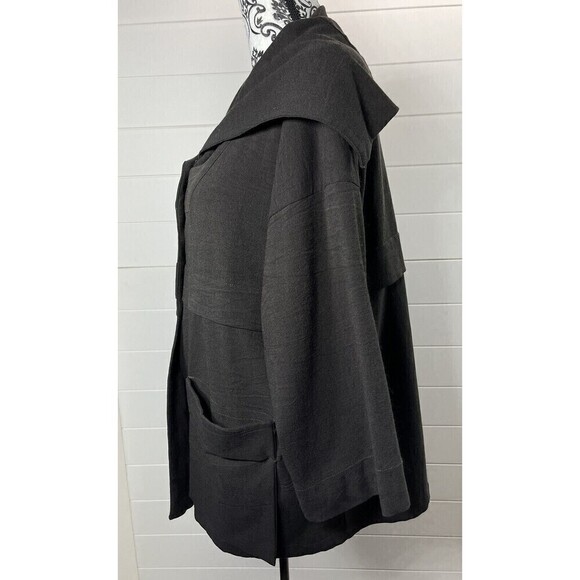 VTG Cannisse Jacket Minimalist Pockets Black Artsy Boho Womens M Lagenlook - Picture 6 of 10